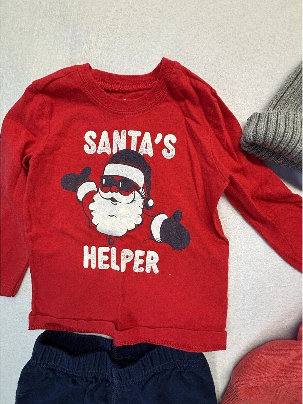 Toddler Boys 18M Clothing Bundle Polo Ralph Lauren Hoodie OshKosh Santa Shirt